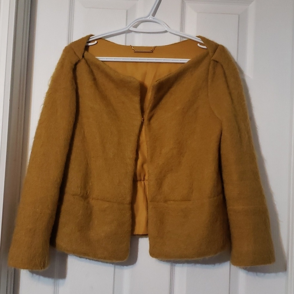 Diane Von Furstenberg Mustard yellow "yamka" mohair blend jacket